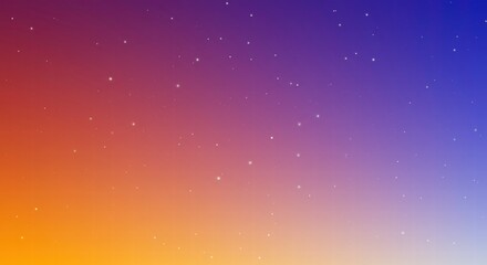 Obraz premium Cosmic Dreamscape: A captivating blend of orange, purple, and blue hues create a mesmerizing gradient background with scattered white dots, evoking a sense of ethereal beauty and cosmic wonder.