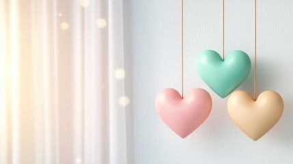 Pastel Hearts Hanging Romantic Decor Love Valentine s Day