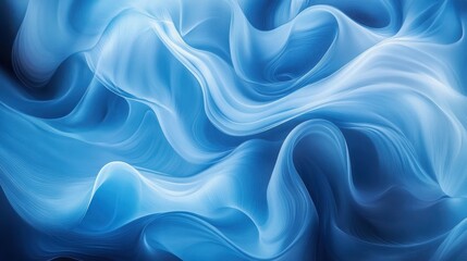 Obraz premium Abstract Blue Swirling Waves Artistic Design