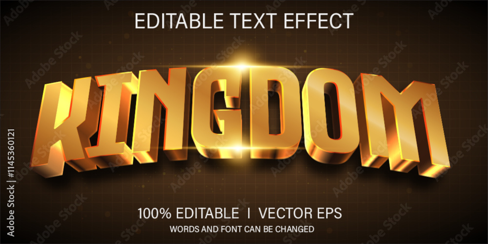 Fototapete kingdom vector text effect with modern style design