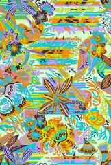 Ethereal Symphony: A Digital Abstract Allover Design Pattern