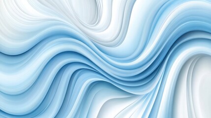 Abstract Blue and White Wavy Swirling Design