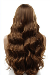 Beautiful wavy brown hair with a white background
