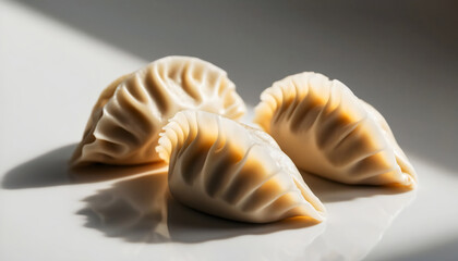 Dumplings, steamed, Asian food, photorealistic