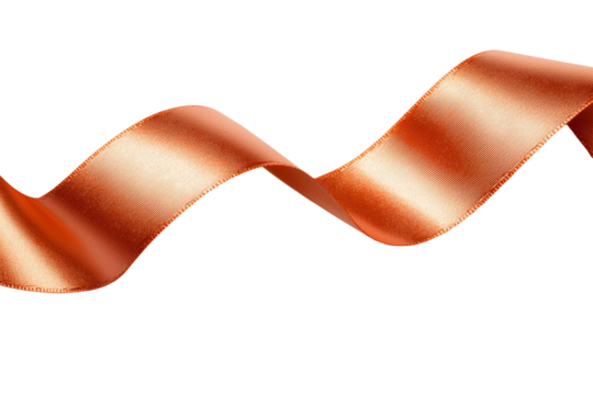 A ribbon is shown in a white background