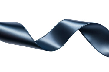 A blue ribbon with a pattern of black and white stripes