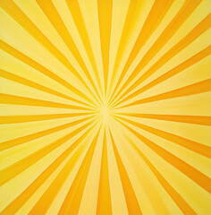 Fototapeta premium Bright Yellow Background Featuring Sun Rays, Soft Lighting, and Flat Illustration Style