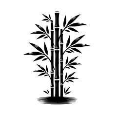 Bamboo Silhouette: A striking silhouette of a bamboo plant, symbolizing resilience, growth, and harmony. Its simple yet powerful design evokes tranquility and natural beauty. 
