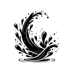 Dynamic Black Ink Wave Splash 