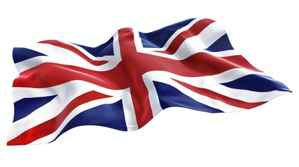The flag of the United Kingdom waving in the wind.
