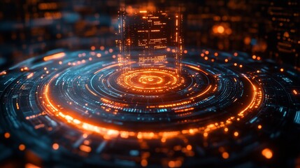 Digital visualization of a brand's value proposition showing customer benefits flowing from a central source displayed through a glowing futuristic interface