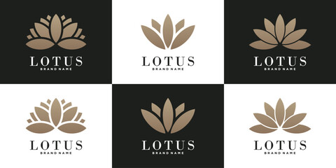 Abstract luxury lotus flower logo design