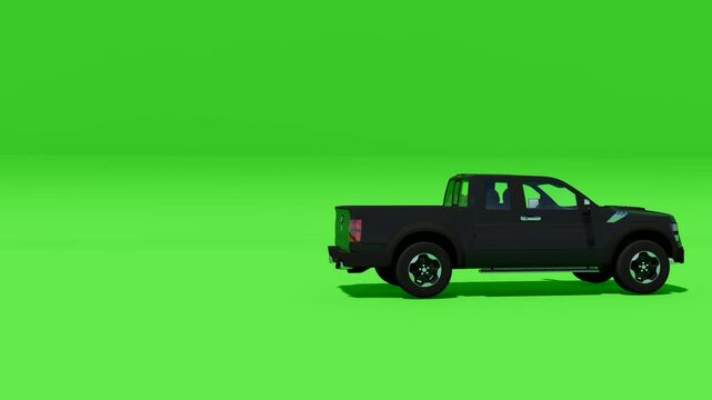 Suv car on green screen
