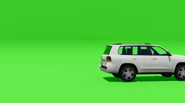 Suv car on green screen
