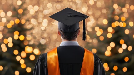 Joyful outdoor graduation ceremony student celebration portrait