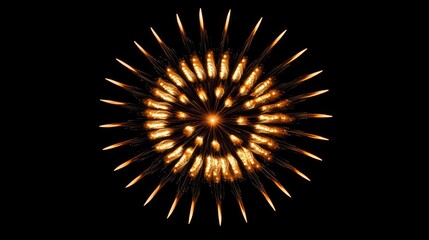 Obraz premium Golden Fireworks Display Night Burst Radiance