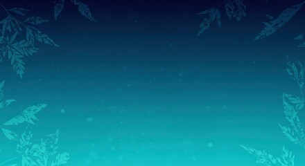 Obraz premium Winter's Serene Embrace: Teal Gradient Background with Frosty Delicate Patterns 
