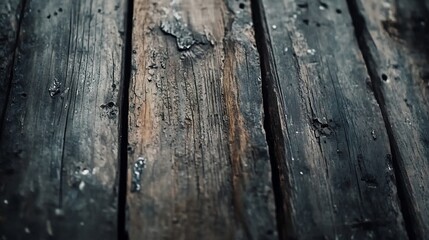 Obraz premium Weathered dark brown wooden planks background texture.