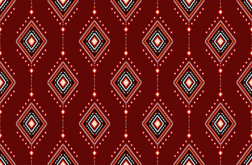 Geometric ethnic oriental seamless pattern traditional Design for background,carpet,wallpaper.clothing,wrapping,Batik fabric,Vector illustration.embroidery style - Sadu, sadou, sadow or sado