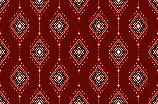 Geometric ethnic oriental seamless pattern traditional Design for background,carpet,wallpaper.clothing,wrapping,Batik fabric,Vector illustration.embroidery style - Sadu, sadou, sadow or sado