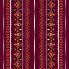 Geometric ethnic oriental seamless pattern traditional Design for background,carpet,wallpaper.clothing,wrapping,Batik fabric,Vector illustration.embroidery style - Sadu, sadou, sadow or sado