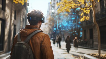 Augmented Reality in a Futuristic Digital Landscape with Smart Glasses and Holographic Interfaces