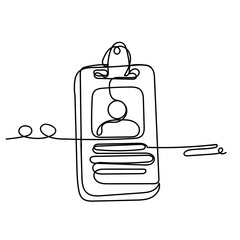 continuous line drawing employee identification card