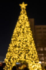 golden christmas tree lights
