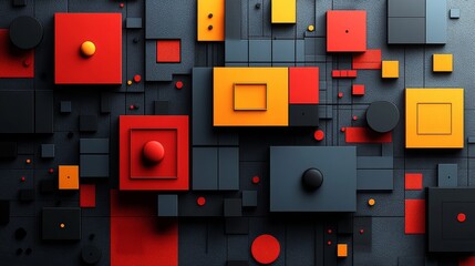 Modular Abstract Digital Design Elements in Geometric Composition