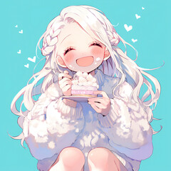 ケーキを嬉しそうに食べる女の子