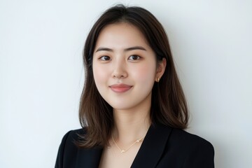 Confident Young Professional Woman on a White Background Portrait