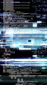 Cyber security hacker. Error Security, Hacking Alert, Cyber Crime Attack. System Hacking detected infected virus computer screen Animation. pixel flicker software global network Hacking in progress 3D