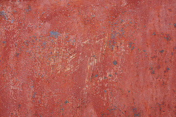 Weathered Red Painted Metal Surface
