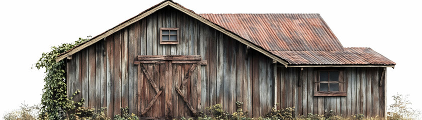 Rustic Wooden Barn Illustration