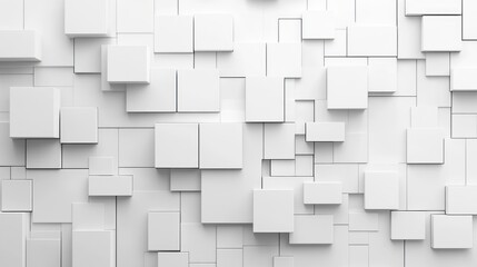 Abstract White Cubic Structure: A 3D Render of Geometric Shapes