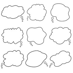透過された雲のようなふわふわシンプル吹き出し