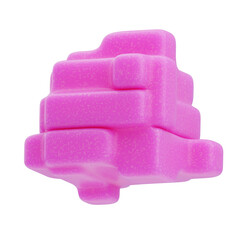3D Plastic Resin Abstract Pink Layered Stack