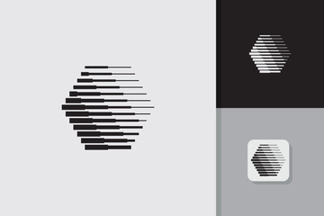 abstract line art logo design vector template