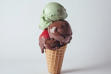 Triple Scoop Delight A Tempting Tower of Ice Cream Goodness