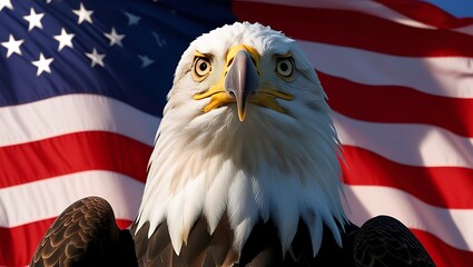 Naklejka premium american flag on the sky