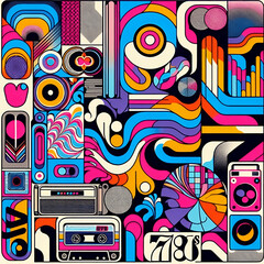 Bold 70s-Inspired Geometric and Abstract Design