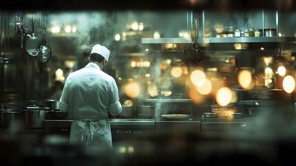 Obraz premium Professional chef in a clean AI generated illustration