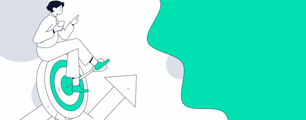 Marketing planning business characters flat vector concept operation hand drawn illustration
