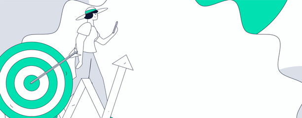 Marketing planning business characters flat vector concept operation hand drawn illustration
