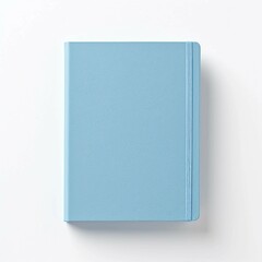 Blue Journal, Isolated on white background, flat lay 