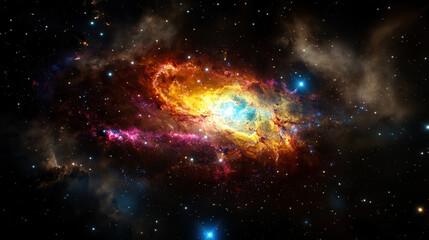 Naklejka premium breathtaking galaxy with swirling stars and glowing colors, showcasing beauty of universe
