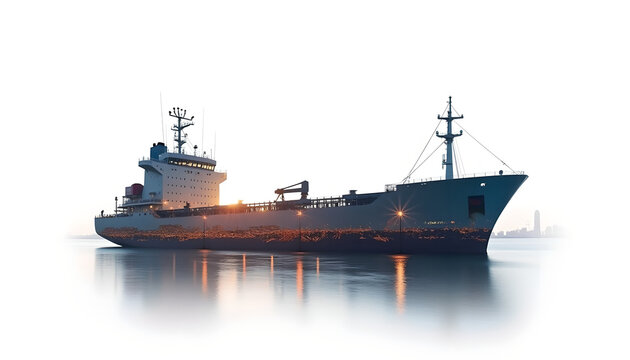 cargo ship and Sea Port in Seamless Fusion