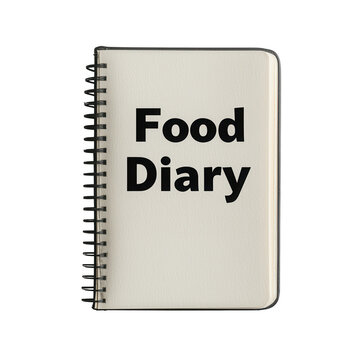 Food diary transparent background personal journal minimalist design creative workspace top view healthy eating