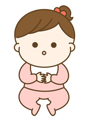 女の子の赤ちゃんのゆるかわイラスト