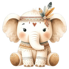 Cute elephant illustration nursery decor animal art cozy environment whimsical viewpoint adorable concept